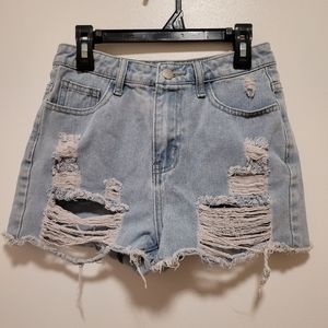 Shein cut off ripped jean shorts